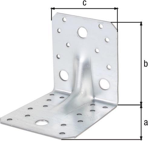 Actual product image Alberts Heavy duty angle connector w. bead 100 x 100 x 90 mm, sendzimir galvanised, 1 pc. (Angle connector, 1 pcs.)