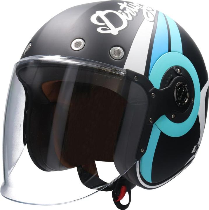 Produktbild Smk RETRO JET SPEED TT Jethelm matt blau-schwarz XS (XS)