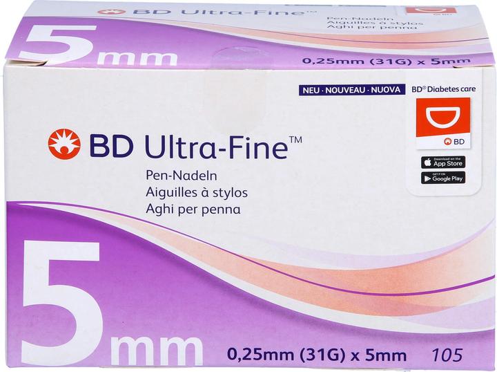 Produktbild BD Pen Nadel 31G 0.25x5mm (Pen Nadeln + Einmalkanülen)