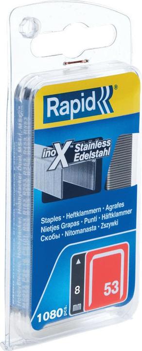 Rapid Type 53 Agrafe à fil fin 8 mm Acier inoxydable (1080 x)