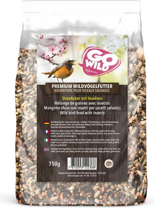 Immagine prodotto GoWild Cibo per uccelli selvatici con insetti (1 x, 0.75 kg)