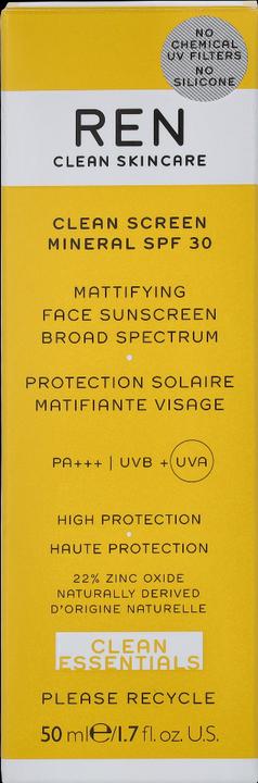 Actual product image Ren Clean Screen Mineral (Suntan cream, SPF 30, 50 ml, 50 g)