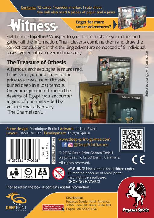 Image du produit Pegasus Witness - The Treasure of Othesis (Deep Print Games) (English Edition) (Anglais)