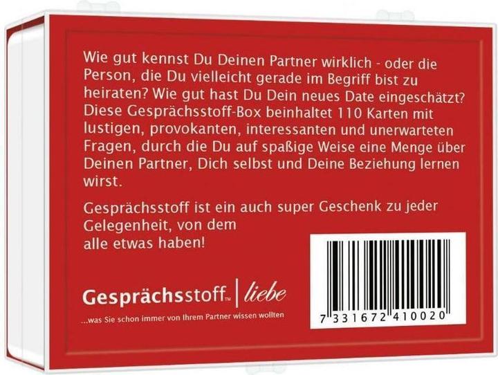 Actual product image Topic of conversation: Love (German)