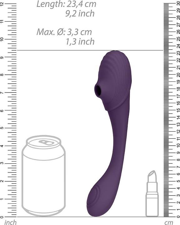 Actual product image Shots Mirai - Double Ended Pulse Wave & Air Wave Bendable Vibrator - Tester