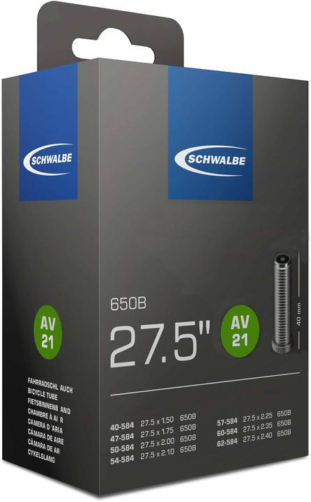 Schwalbe Chambre à Air SCWHALBE 21 27,5x1,50/2,40 Schrader 40 mm (Schrader (AV), 27.5", 40 mm)