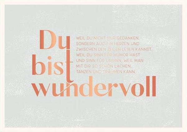 Produktbild Postkarte Vintage Art Du bist wundervoll