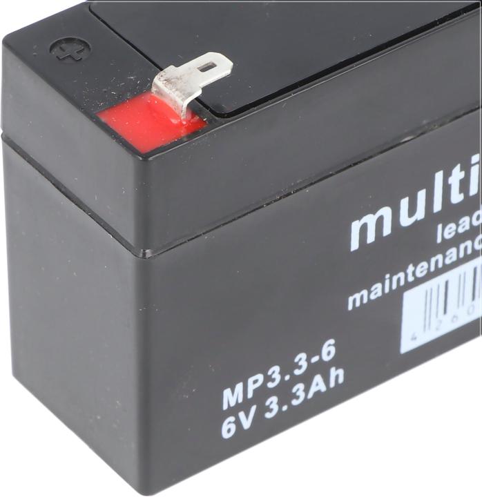 Image du produit Multipower Blei-Akku MP3.3-6 mit Faston Kontakt 4,8mm (6 V, 3.30 Ah)