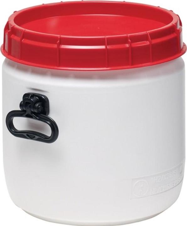 Image du produit HP Autozubehör Fût à col large 26 l blanc avec couvercle rouge avec 2 poignées Ouverture de remplissage-Ø 295 mm