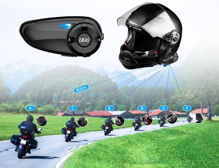 Produktbild Deltalabs Spritzwasserfestes Motorrad Helm Intercom Bluetooth Headset FM Radio (1er Set)