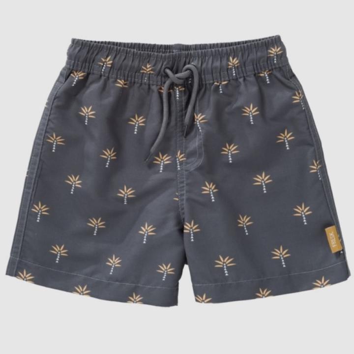 Fresk UV Badeshorts, Palmtree Steel Gray - 122-128 cm (122, 128)