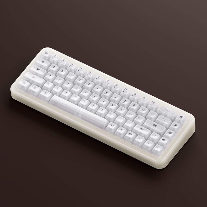 Actual product image Akko YU01 White Jade Gaming-Tastatur, RGB - 65%, V3 Piano Pro Switches (ISO) (US, Cable, Wireless)