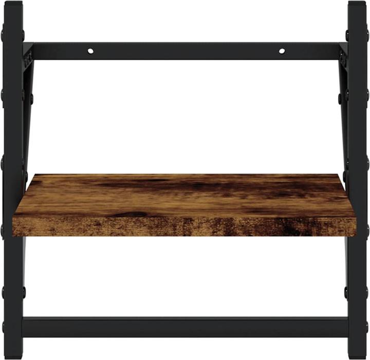 Produktbild VidaXL 6-tlg. Wandregal-Set mit Stangen Räuchereiche (100, 65 x 25 x 30 cm)