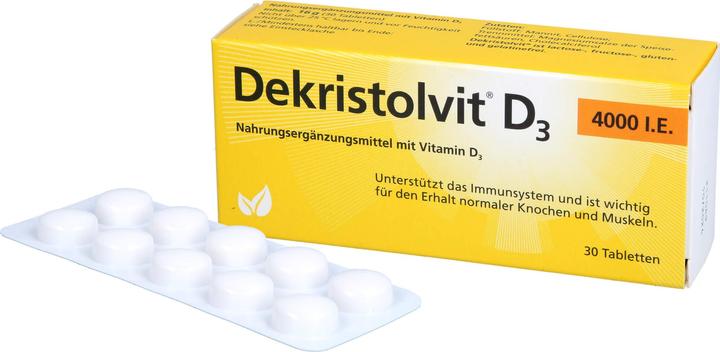 Actual product image Dekristolvit D3 4000 I.E. tablets, 30 pcs. tablets (30 Piece, Pills)