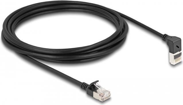 Produktbild Delock RJ45 Netzwerkkabel Cat.6A S/FTP Slim 90° unten gewink (S/FTP, CAT6a, 3 m)