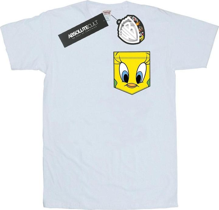 Looney Tunes Tweety Pie Face Faux Pocket TShirt (S)