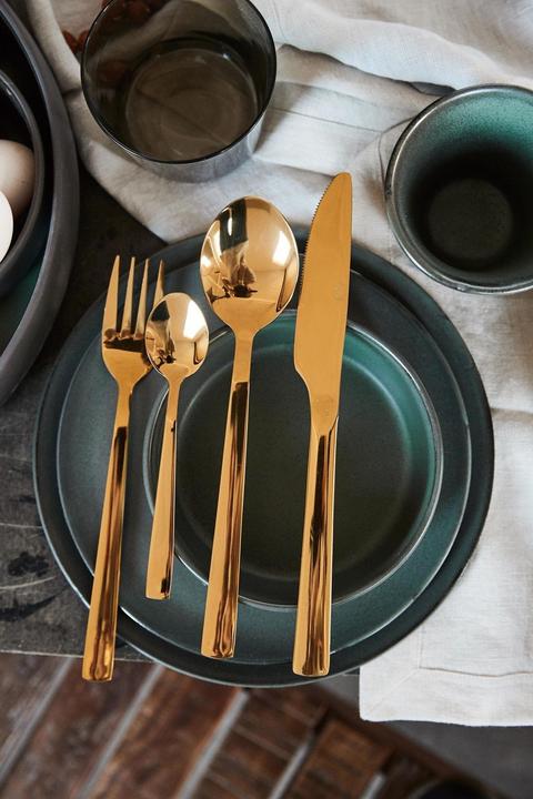Immagine prodotto RAW Set di posate in acciaio inox - Lavabili in lavastoviglie - Oro - 16 pezzi (15460) (16 Pezzo/i, Set di posate)