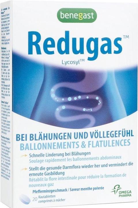 Produktbild Benegast Redugas bei Blähungen und Völlegefühl 20 Kautabletten (20 Stück, 197.30 ml, 52 g)