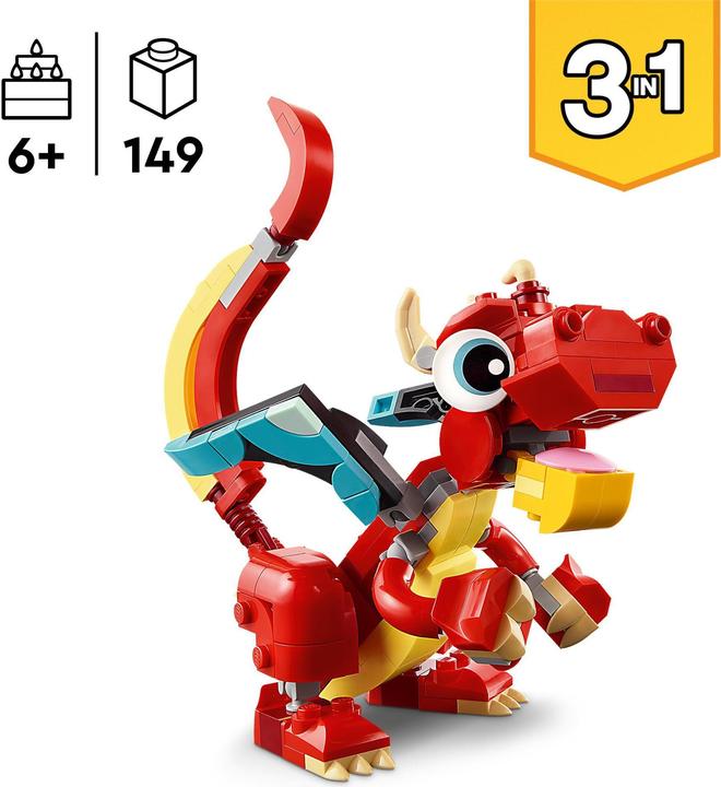 Image du produit LEGO 31145 Dragon rouge (31145, LEGO Creator 3-in-1)