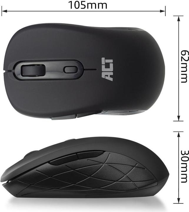 Produktbild Wireless Mouse, USB nano receiver, 1600 dpi, black (Kabellos)