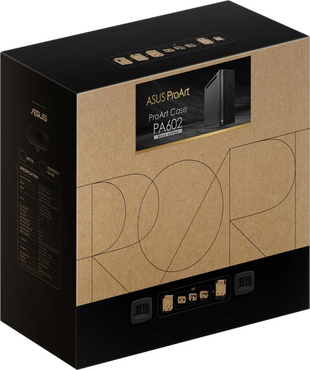 Produktbild ASUS Case PROART PA602 WOOD METAL PWM BLACK (Mini-DTX, ATX, Mini-ITX, mATX, DTX)