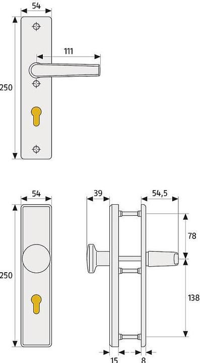 Image du produit Abus HLS214 F2 Ferrure de protection de porte Béquille/bouton