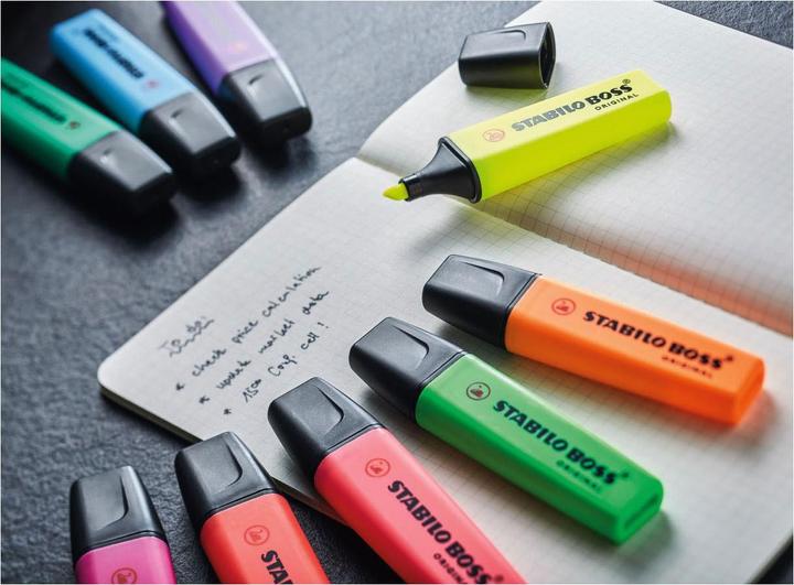 Actual product image STABILO BOSS ORIGINAL highlighter (Orange, Yellow, Green, Blue, Pink, Red, 5 mm, 6 x)