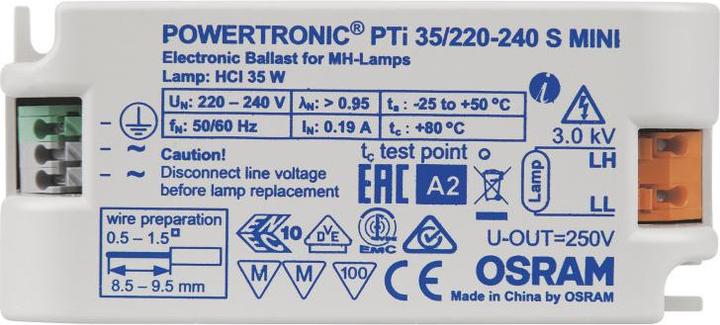 Actual product image Osram PTi 35/220...240 S MINI - 50000 h - -25 - 50 °C - 198 - 264 V - 50/60 Hz - 20 A -