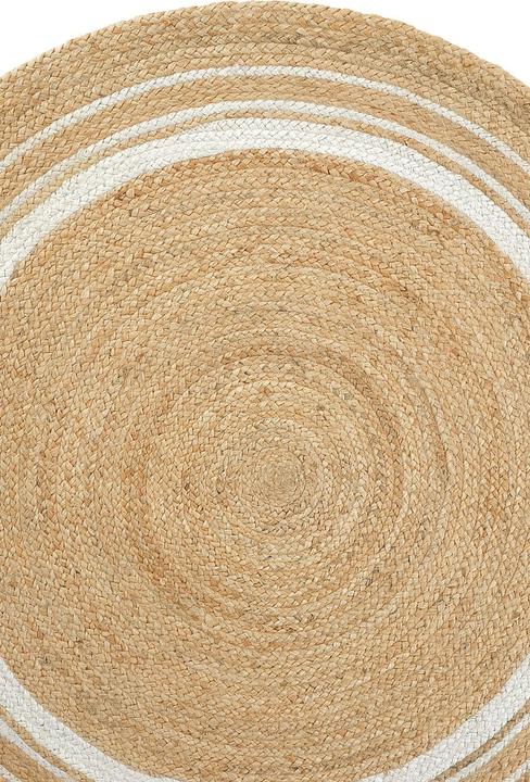 Produktbild Conceptum Hypnose Dustin 100% JUTE Round Oak|Beige Jute Underside Knitting Pattern Handmade Weaving (90 x 90 cm)