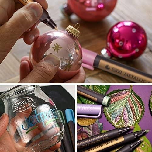 Actual product image I Am Creative Metallic Marker Glitzer Stifte Glimmer Pen auf Wasserbasis 10er Set (Metallic, 10 x)