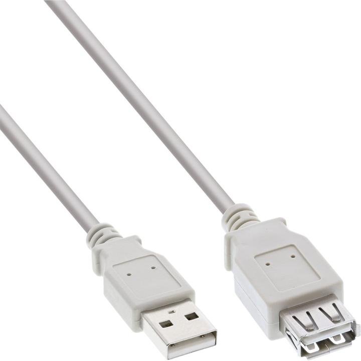 Aquatuning USB 2.0 extension, St/Bu type A, beige, 5m (5 m, USB 2.0)