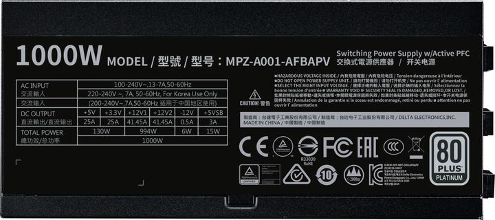 Actual product image Cooler Master Power Supply, V Series 1000W (1000 W)