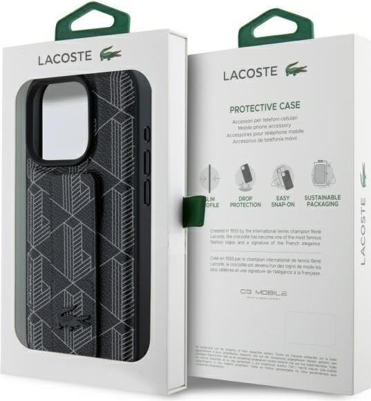 Produktbild Lacoste LCHCP16XGSPBSK iPhone 16 Pro Max 6,9" czarny/black hardcase Grip Stand Mono (Apple iPhone 16 Pro Max)