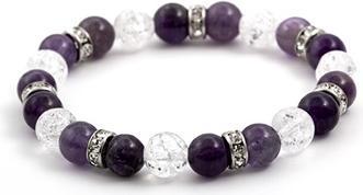 Beneto Bead bracelet made of amethyst and crystal MINK69 / 18