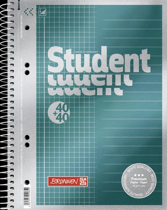 Image du produit Premium Collegeblock A5 - Duo Lineature 21 + 22 (A5, Quadrillé)