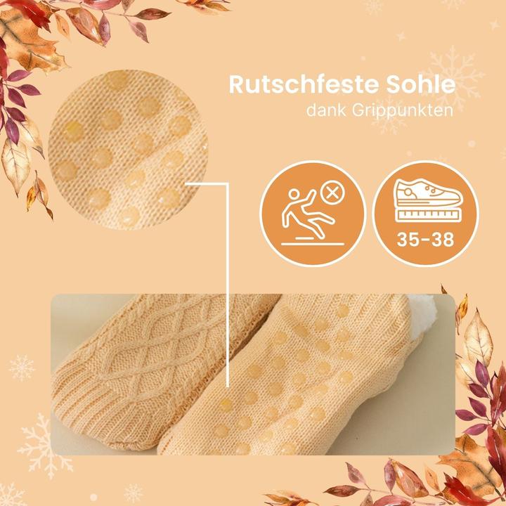 Image du produit Hermex Chaussons taille 35-38 Chaussettes d'hiver Chaussettes douillettes Chaussettes Fuzzy Pantoufles (35, 36, 37, 38)