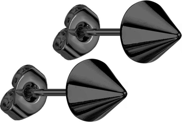 Star Piercing Ohrstecker mit Cone schwarz (ohne Messing, Chirurgenstahl 316L)