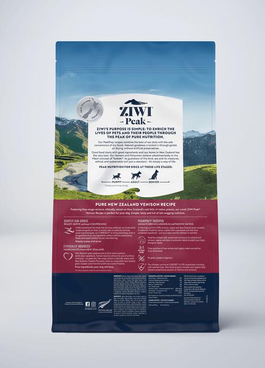 Nutritional values and ingredients Ziwi Peak Air Dried Food venison 2.5Kg (Adult, 1 pcs., 2500 g)