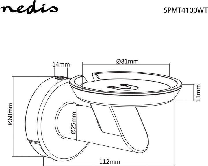 Immagine prodotto Nedis Supporto per altoparlanti Google Home® da parete 2 kg Fisso Metallo / Acciaio Bianco (1 pz., Installazione a parete)