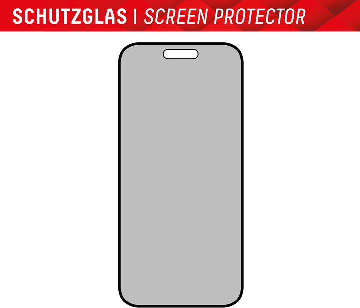 Produktbild Displex Real Glass, Privacy Full Cover Panzerglas (1 Stück, Apple iPhone 15 Pro, Apple iPhone 15)