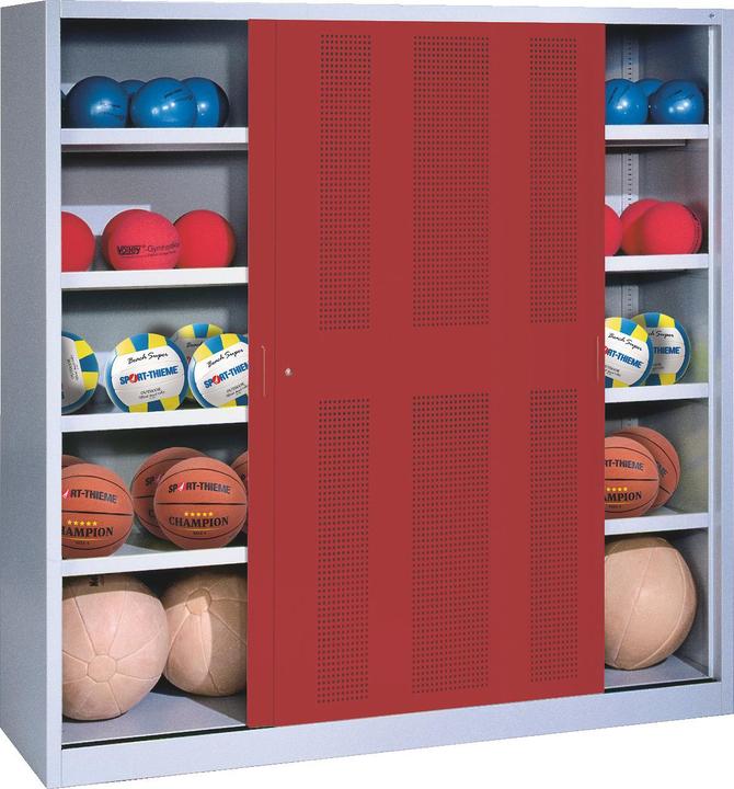 Actual product image C+P Ball cabinet (HxWxD: 195x160x50 cm, with perforated sliding doors, type 4)