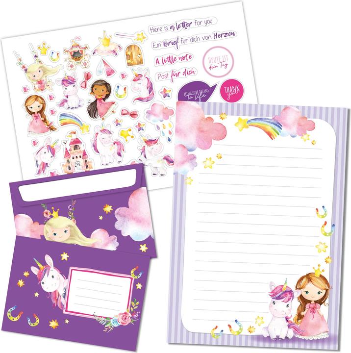 Papierdrachen Set di blocchi per lettere - Unicorno - Set 2 (A4)