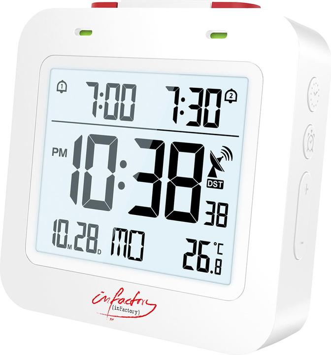 Image du produit Infactory Réveil radioguidé numérique de voyage avec thermomètre & double alarme