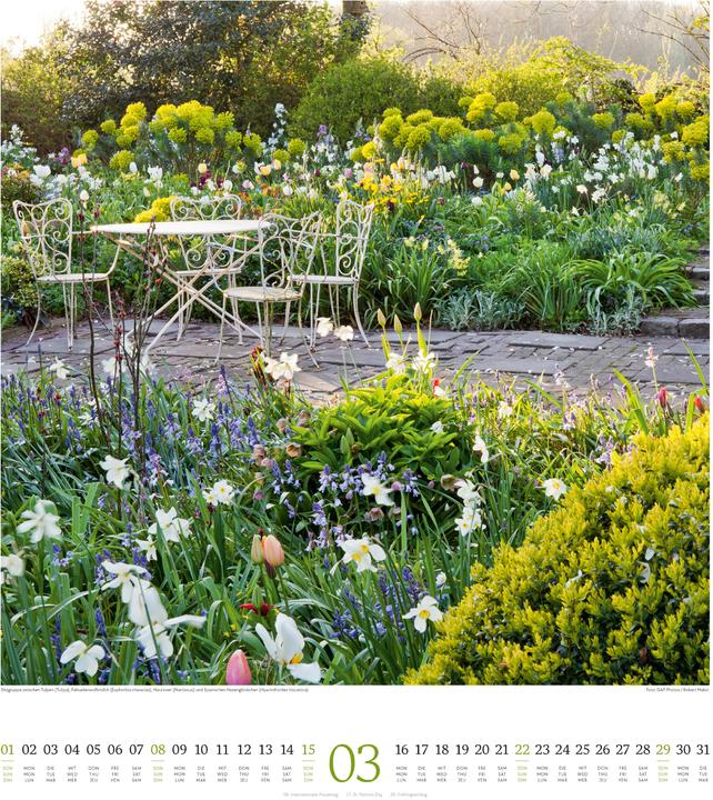 Produktbild Paradiesische Gärten Kalender 2026 (48 x 54 cm, Englisch, Deutsch, Französisch)