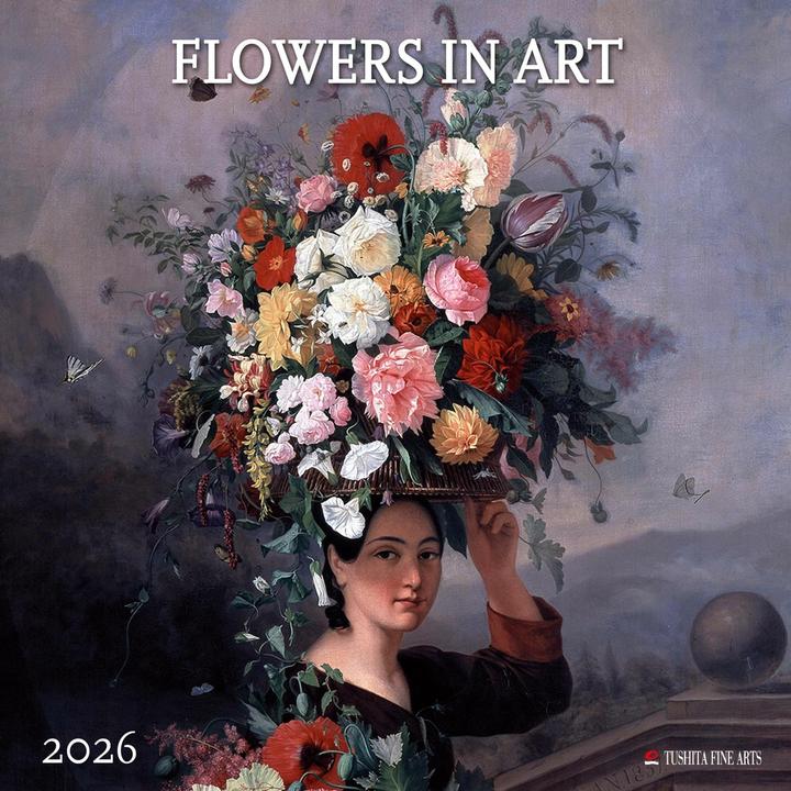 Actual product image Flowers in Art 2026 (30 x 30 cm, Dutch, Polish, German, Italian, French, Spanish, Czech, English)