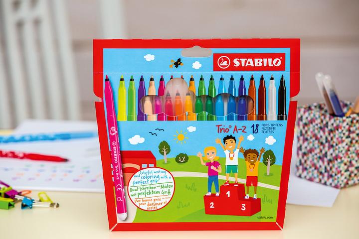 Produktbild STABILO Fasermaler Trio A-z (Mehrfarbig, 18 x)
