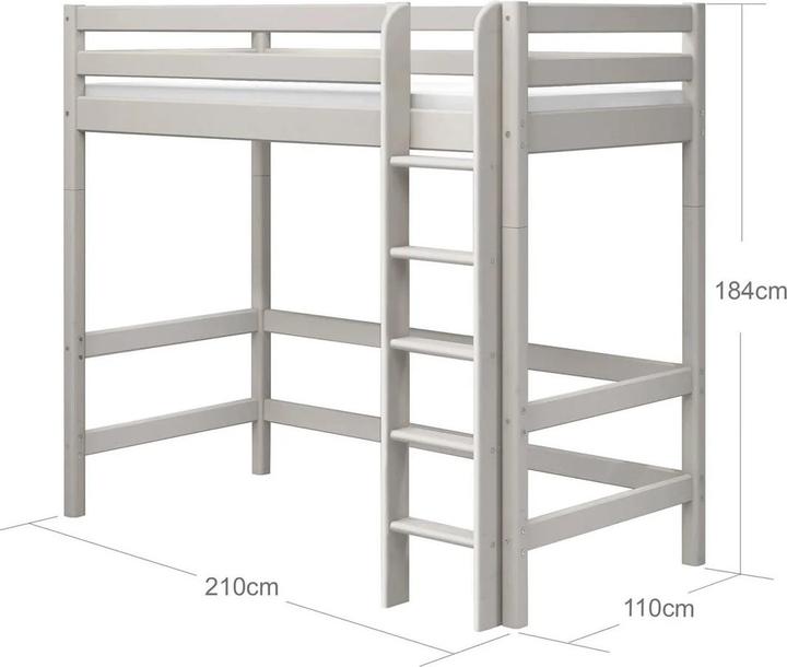 Actual product image Flexa Loft bed Classic with straight ladder (90 x 200 cm)