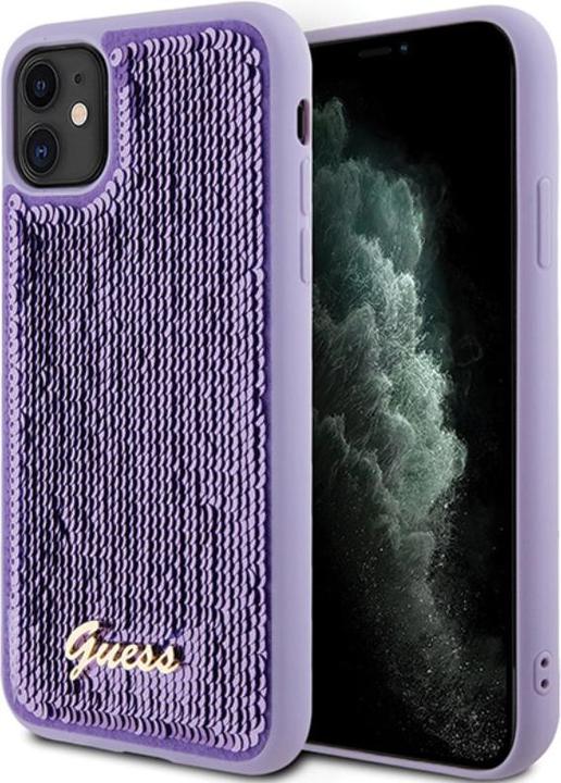Image du produit Guess GUHCN61PSFDGSU iPhone 11 / Xr 6.1" fioletowy/pourpre hardcase Sequin Script Metal (Apple iPhone 11)