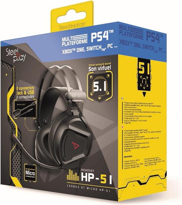 Image du produit Steelplay Casque filaire 5.1 Sound HP51 Noir (Filaire)