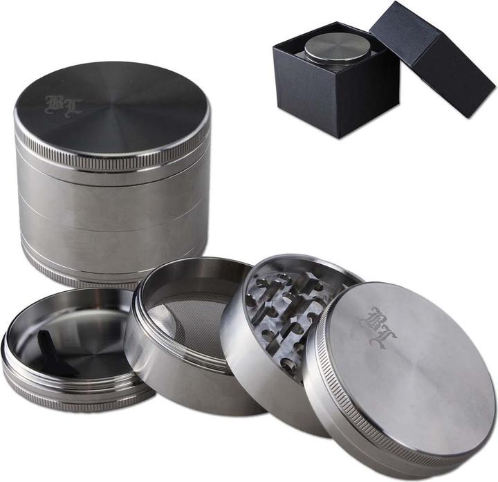 Black Leaf Stainless steel grinder 4 parts